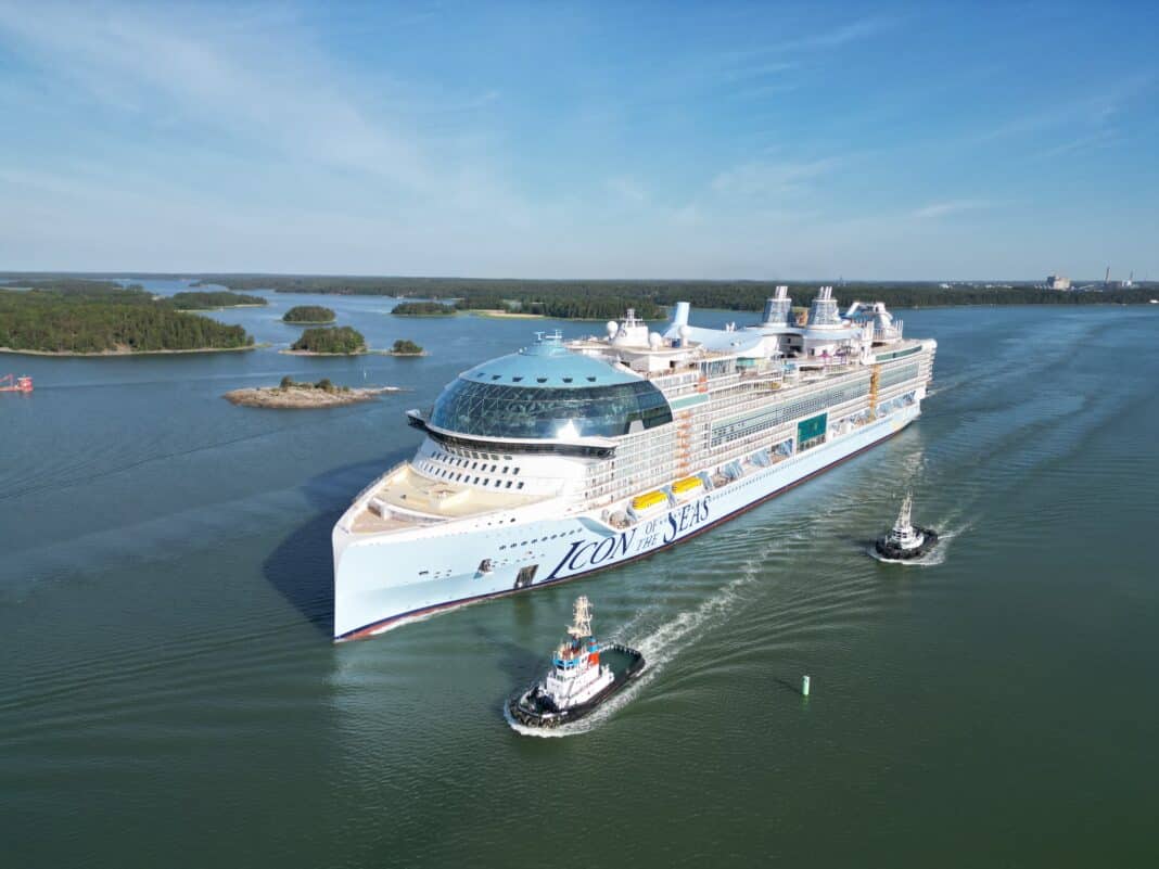 Icon of The Seas auf dem Weg zu den ersten Seatrails. Foto: © Royal Caribbean International