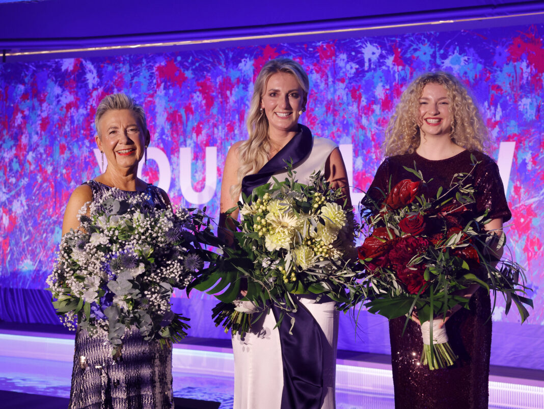Triest, Italien am 20. Juni 2026: Die Taufpatinnen Karin Steinborn, Annabelle Küpper und Julia Gärtner nach der Taufe der Mein Schiff Flow. Foto: © Franziska Krug / TUI Cruises via Getty Images