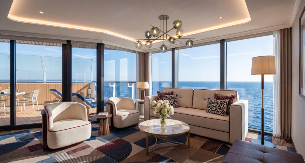 Loungebereich der Bridgeview Suite Holland America Line Zuiderdam