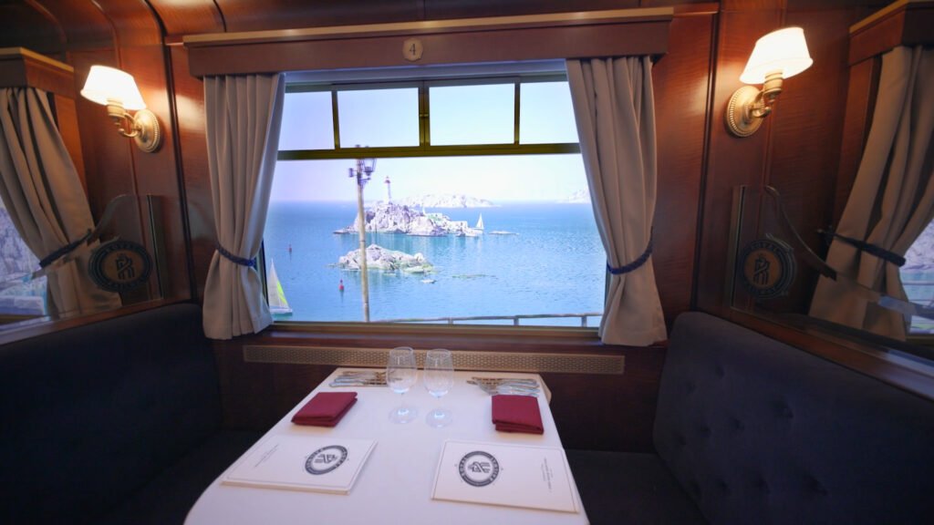 Royal Railway immersive Reise mit Blick durch LED-Fenster, Foto: Royal Caribbean